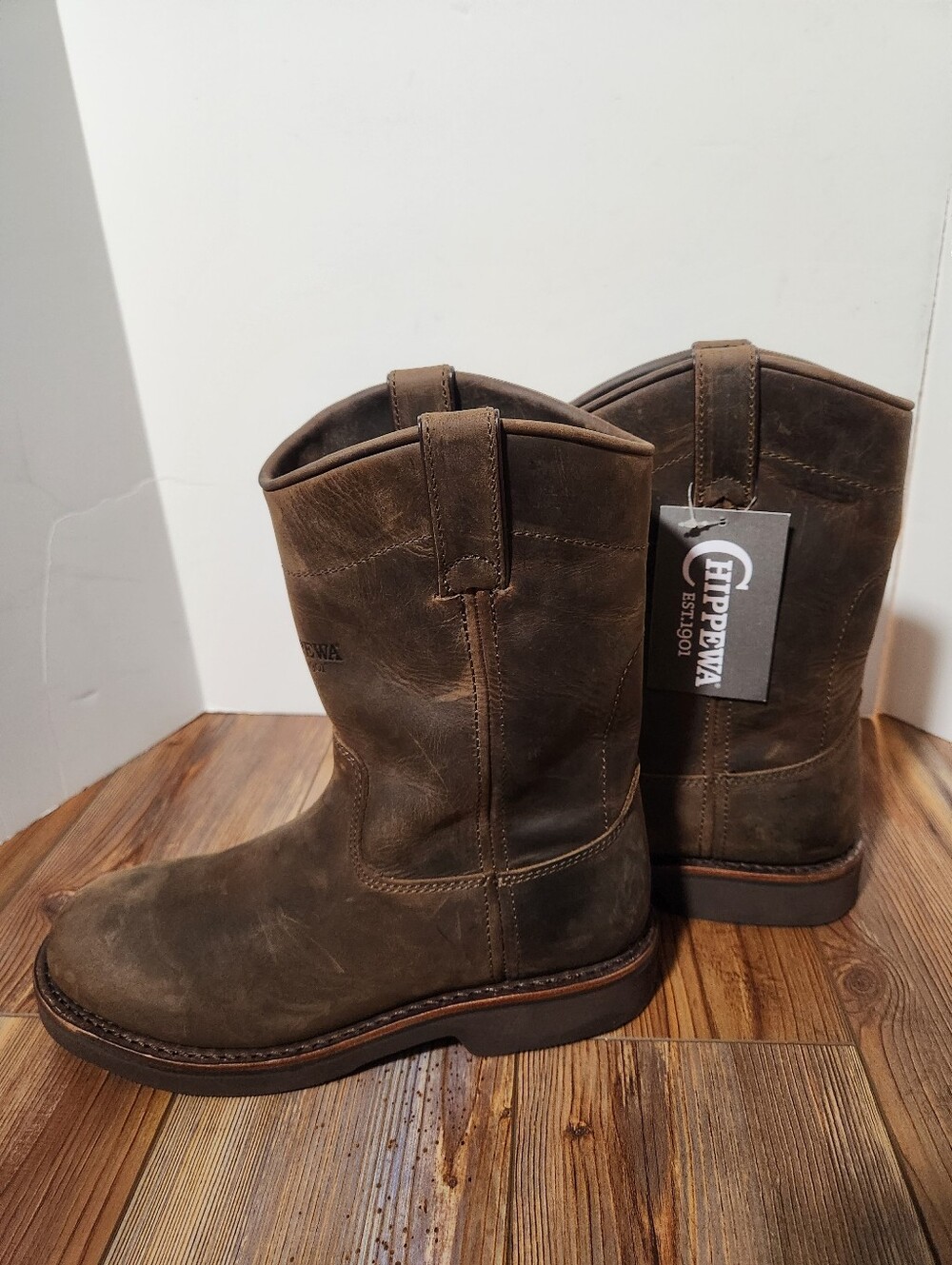 NEW Chippewa Classic 2.0 10 Inch Pull On Soft Toe Work Boot Brown NC2075